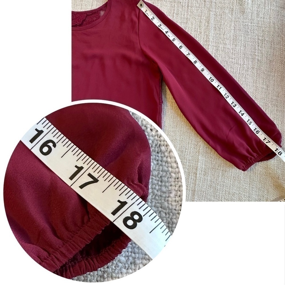 Charming Charlie Deep Red Lace Blouse - Picture 15 of 15